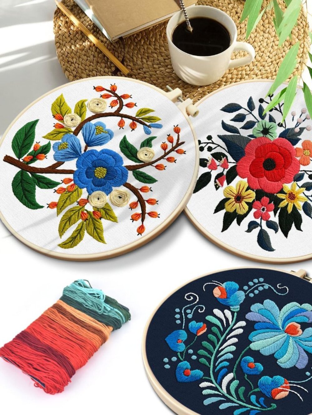 3 Sets Embroidery Kit for Adults, Floral Embroidery Practice Kit | for Beginners - Picture 7 of 7